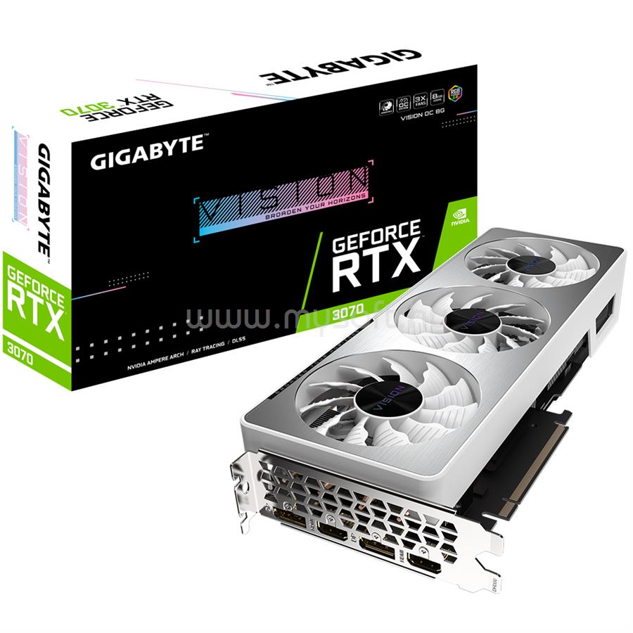GIGABYTE Videokártya nVidia RTX 3070 8GB DDR6 OC (LHR)