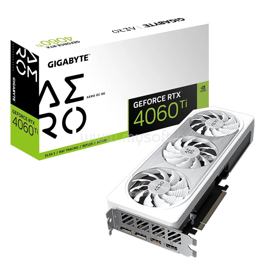 GIGABYTE Videokártya nVidia RTX 4060 Ti AERO 12GB DDR6X OC