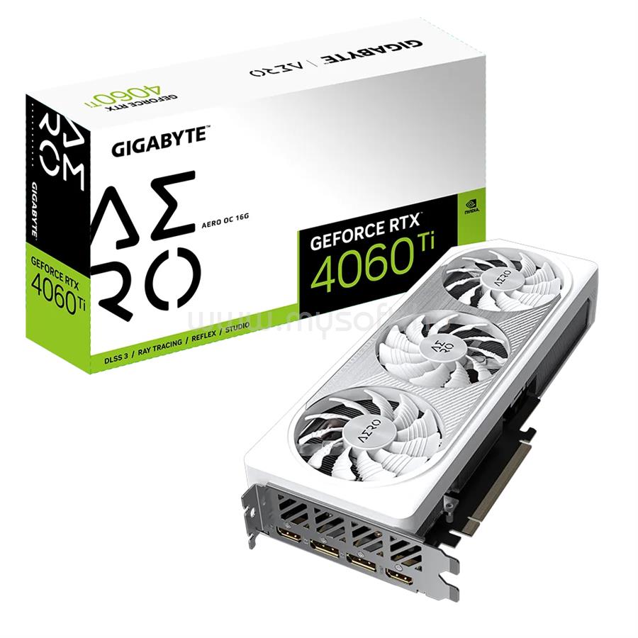 GIGABYTE Videokártya nVidia RTX 4060 Ti AERO 16GB DDR6 OC