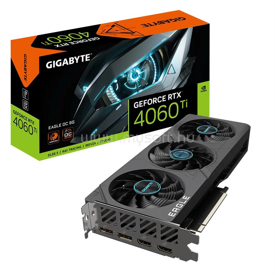 GIGABYTE Videokártya nVidia RTX 4060 Ti EAGLE 8GB DDR6 OC