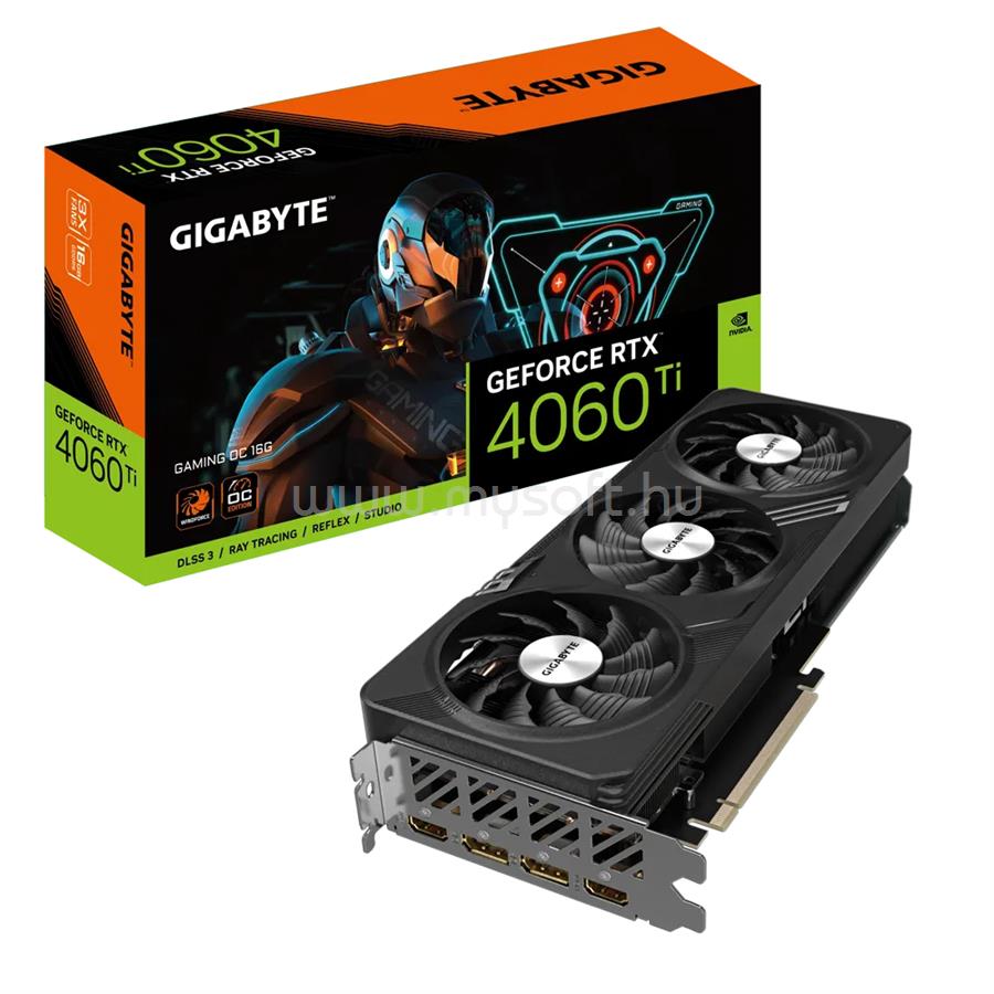 GIGABYTE Videokártya nVidia RTX 4060 Ti Gaming 16GB DDR6 OC