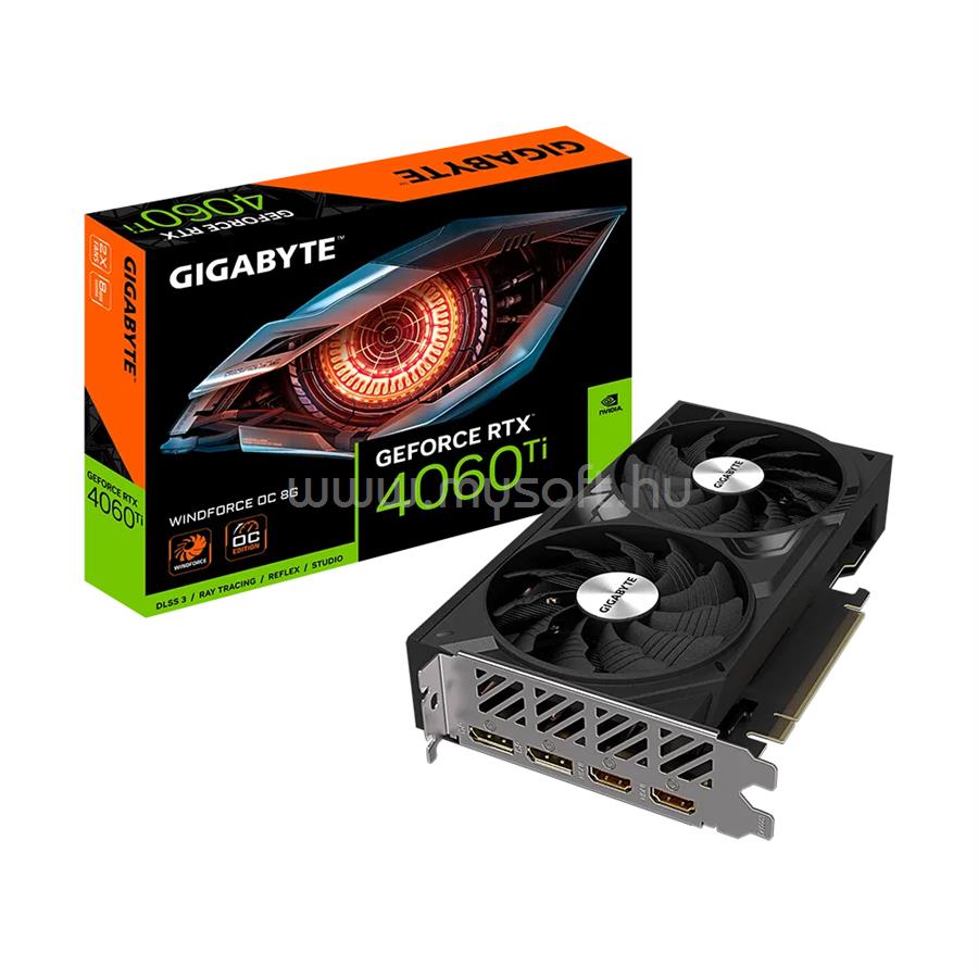 GIGABYTE Videokártya nVidia RTX 4060 Ti WINDFORCE 8GB DDR6 OC