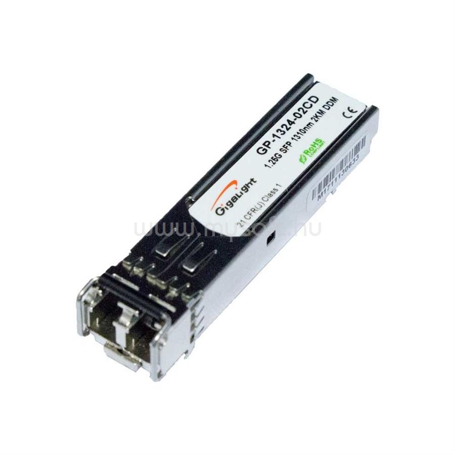 GIGALIGHT Modul SFP, 1.25G, 1310nm, 2km távolság (MM), 0~70 hőm. tart., DDM funkció