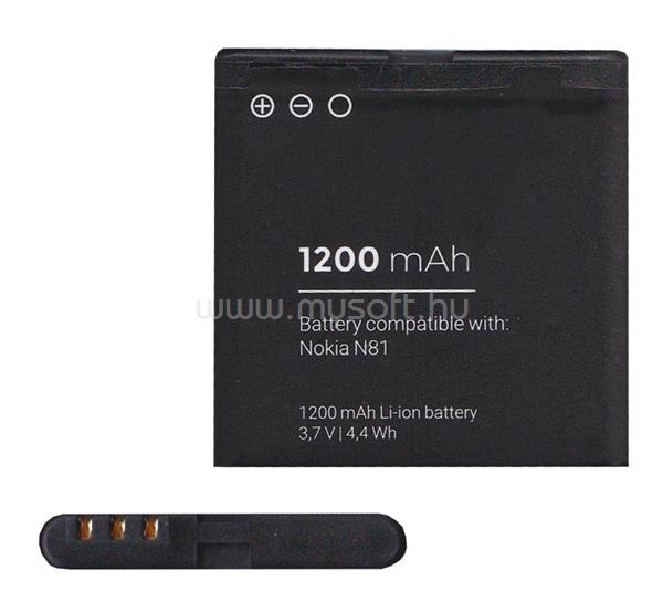 GIGAPACK Nokia 6720 Classic / N81 8GB / N82 GIGAPACK Akku 1200mAh LI-ION BP-6MT kompatibilis
