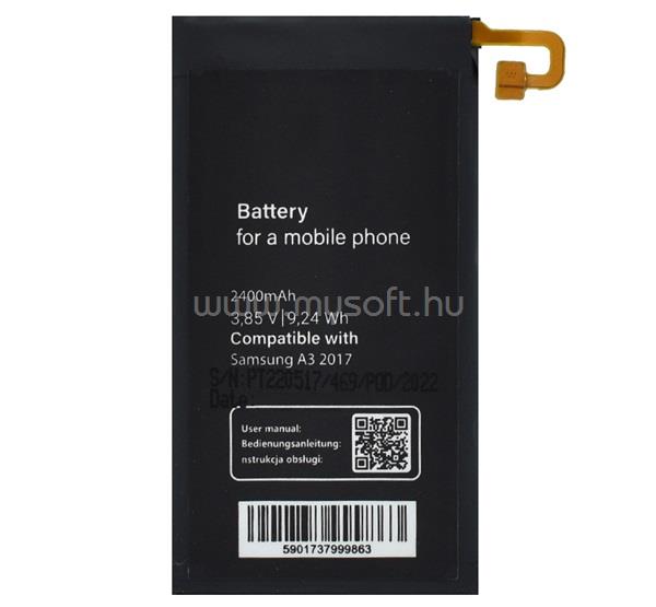 GIGAPACK Samsung A3 (2017) GIGAPACK Akku 2350mAh LI-ION EB-BA320ABE kompatibilis