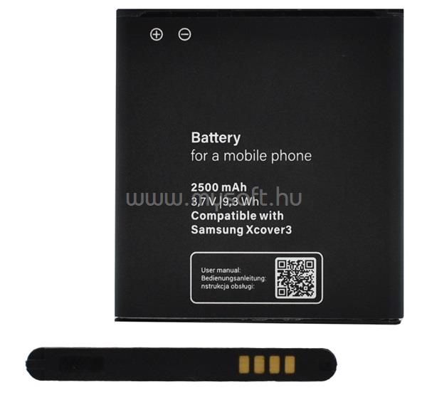 GIGAPACK Samsung Xcover 3 GIGAPACK akku 2500mAh LI-ION EB-BG388BB kompatibilis