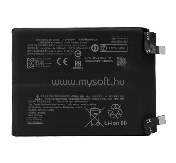 GIGAPACK Xiaomi 11T Pro GIGAPACK Akku 5000mAh LI-Polymer BM58 kompatibilis