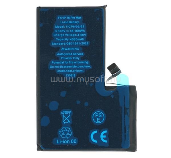 GIGAPACK iPhone 16 Pro Max GIGAPACK Akku 4685mAh LI-ION A3296, A3297 kompatibilis