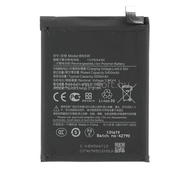 GIGAPACK Redmi Note 14 Pro 5G / Note 14 Pro 4G GIGAPACK Akku 5110mAh LI-Polymer BN5W kompatibilis