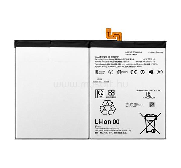 GIGAPACK Samsung Tab S10 FE Plus WIFI / Tab S10 FE Plus LTE GIGAPACK Akku 9800mAh LI-ION EB-BX828ABY kompatibilis