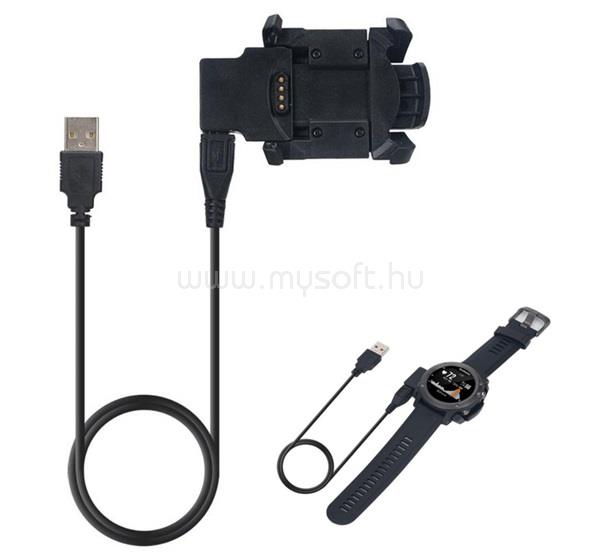 GIGAPACK Garmin Fenix 8 Pro 51mm / Fenix 8 Pro 47mm GIGAPACK Asztali töltő USB - Garmin Watch töltő, 1m kábel, FEKETE