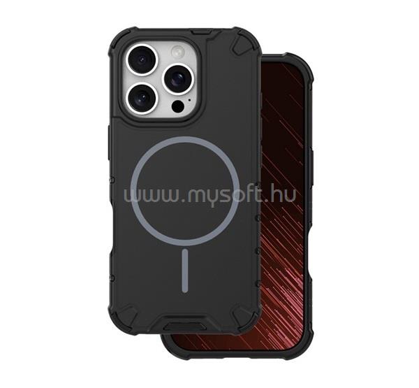 GIGAPACK iPhone 16 Pro GIGAPACK Defender műanyag telefonvédő ütésállóság, MagSafe, FEKETE