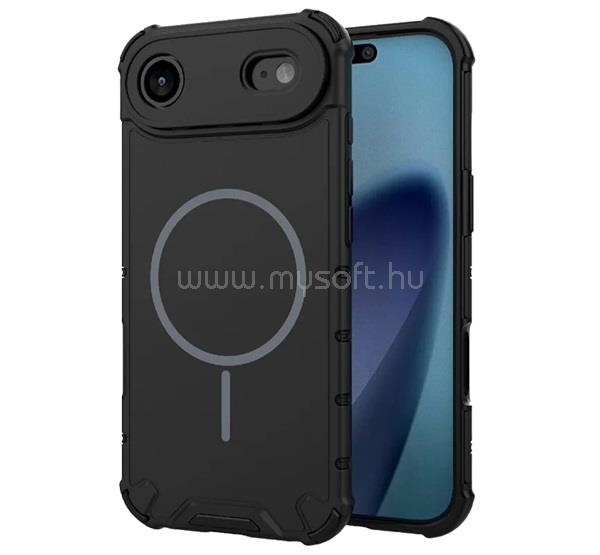 GIGAPACK iPhone Air GIGAPACK Defender műanyag telefonvédő ütésállóság, MagSafe, FEKETE