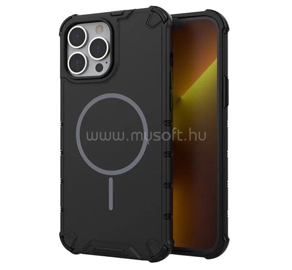 GIGAPACK iPhone 13 Pro GIGAPACK Defender műanyag telefonvédő ütésállóság, MagSafe, FEKETE