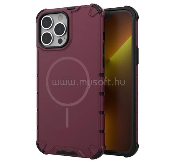 GIGAPACK iPhone 13 Pro GIGAPACK Defender műanyag telefonvédő ütésállóság, MagSafe, LILA