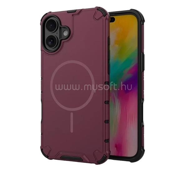 GIGAPACK iPhone 16 GIGAPACK Defender műanyag telefonvédő ütésállóság, MagSafe, LILA