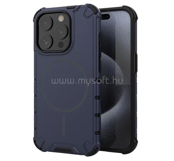 GIGAPACK iPhone 15 Pro GIGAPACK Defender műanyag telefonvédő ütésállóság, MagSafe, SÖTÉTKÉK
