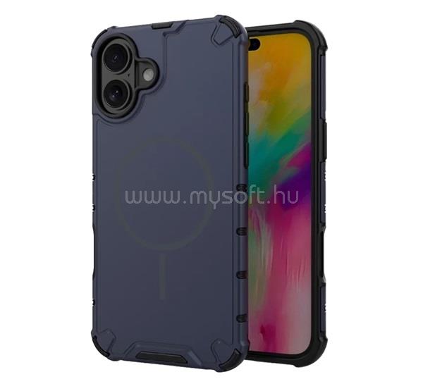 GIGAPACK iPhone 16 GIGAPACK Defender műanyag telefonvédő ütésállóság, MagSafe, SÖTÉTKÉK