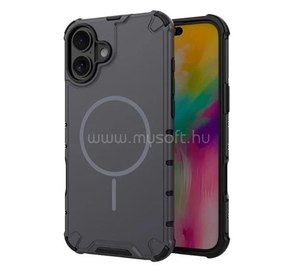 GIGAPACK iPhone 16 GIGAPACK Defender műanyag telefonvédő ütésállóság, MagSafe, SÖTÉTSZÜRKE