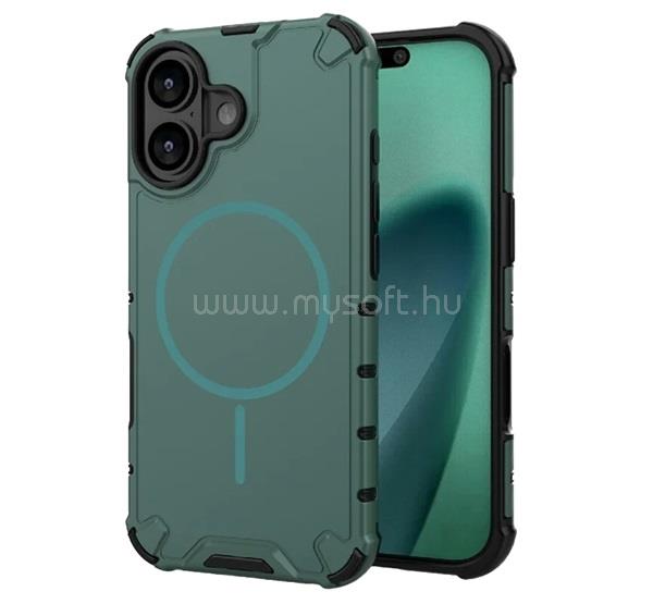 GIGAPACK iPhone 17 GIGAPACK Defender műanyag telefonvédő ütésállóság, MagSafe, SÖTÉTZÖLD