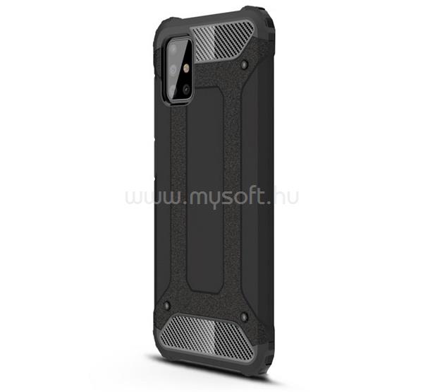 GIGAPACK Samsung A51 GIGAPACK Defender szilikon telefonvédő ütésállóság, fémhatás, FEKETE