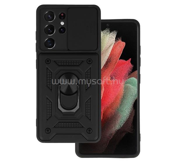 GIGAPACK Samsung S21 Ultra GIGAPACK Defender szilikon telefonvédő ütésállóság, kameravédő, FEKETE