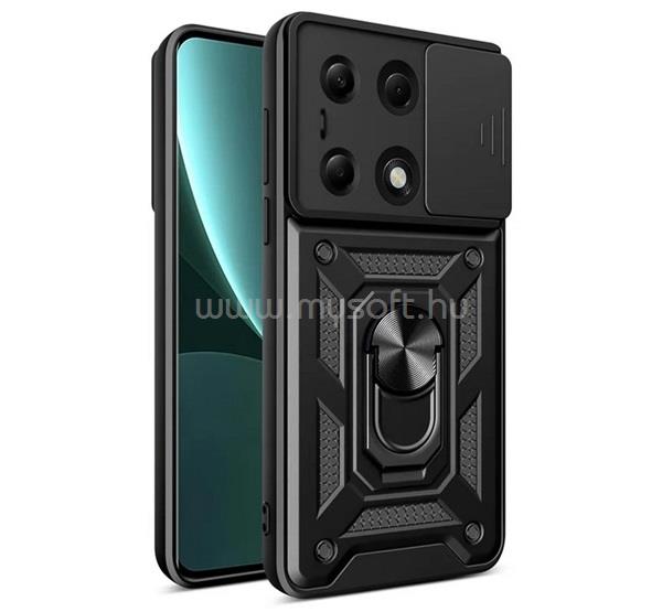 GIGAPACK Redmi Note 13 Pro 4G / Poco M6 Pro 4G GIGAPACK Defender szilikon telefonvédő ütésállóság, kameravédő, FEKETE
