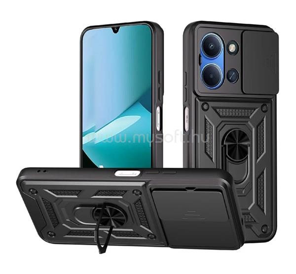 GIGAPACK Redmi 15C 5G / 15C 4G GIGAPACK Defender szilikon telefonvédő ütésállóság, kameravédő, FEKETE