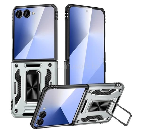 GIGAPACK Samsung Z Flip8 / Z Flip7 GIGAPACK Defender szilikon telefonvédő ütésállóság, mágneses, EZÜST