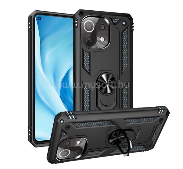 GIGAPACK Xiaomi 11 Lite 5G NE / Mi 11 Lite 5G GIGAPACK Defender szilikon telefonvédő ütésállóság, mágneses, FEKETE