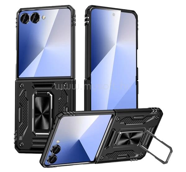 GIGAPACK Samsung Z Flip8 / Z Flip7 GIGAPACK Defender szilikon telefonvédő ütésállóság, mágneses, FEKETE