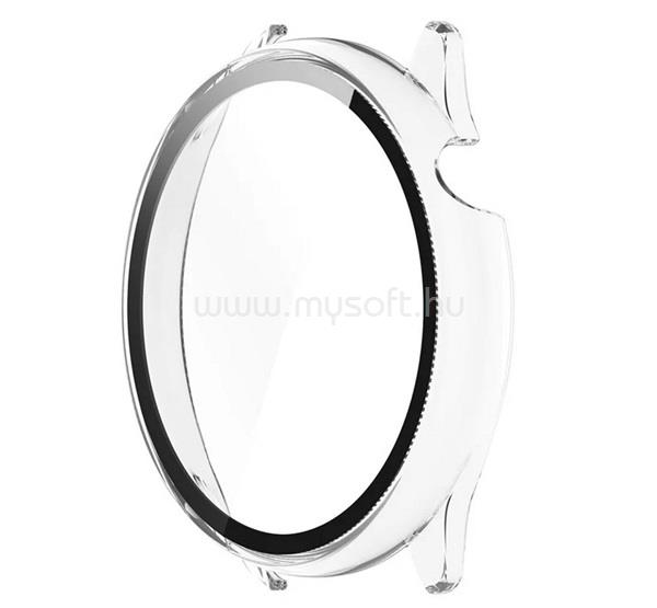 GIGAPACK Amazfit GTR Mini GIGAPACK Műanyag keret BUMPER, ütésállóság + kijelzővédő üveg, ÁTLÁTSZÓ