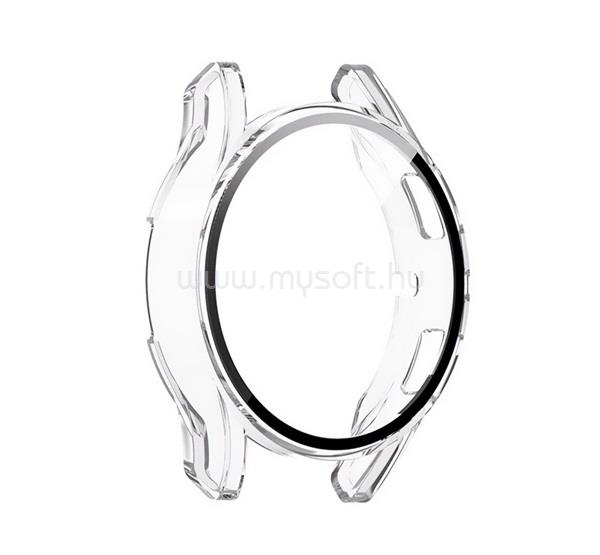 GIGAPACK Samsung Watch FE 40mm / 6 eSIM 40mm / 6 40mm GIGAPACK Műanyag keret BUMPER, ütésállóság + kijelzővédő üveg, ÁTLÁTSZÓ