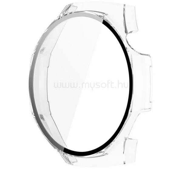 GIGAPACK Huawei Watch GT 5 Pro 46mm GIGAPACK Műanyag keret BUMPER, ütésállóság + kijelzővédő üveg, ÁTLÁTSZÓ