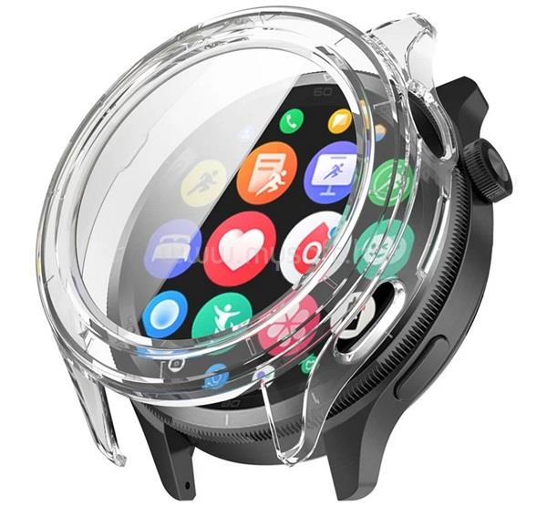 GIGAPACK Xiaomi Watch S4 GIGAPACK Műanyag keret BUMPER, ütésállóság + kijelzővédő üveg, ÁTLÁTSZÓ