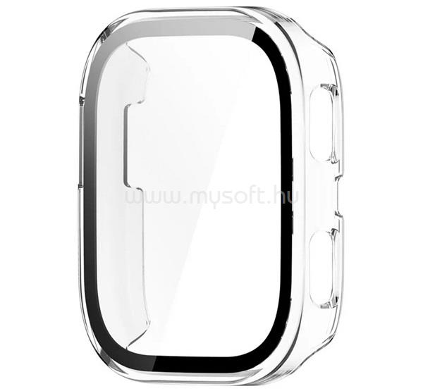 GIGAPACK Amazfit Bip 6 GIGAPACK Műanyag keret BUMPER, ütésállóság + kijelzővédő üveg, ÁTLÁTSZÓ