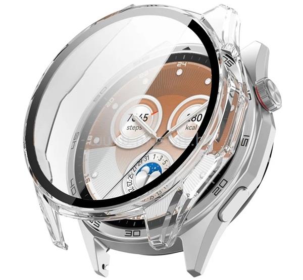 GIGAPACK Huawei Watch GT 6 46mm GIGAPACK Műanyag keret BUMPER, ütésállóság + kijelzővédő üveg, ÁTLÁTSZÓ