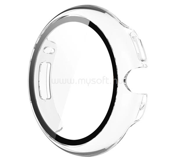 GIGAPACK Google Pixel Watch 4 41mm GIGAPACK Műanyag keret BUMPER, ütésállóság + kijelzővédő üveg, ÁTLÁTSZÓ