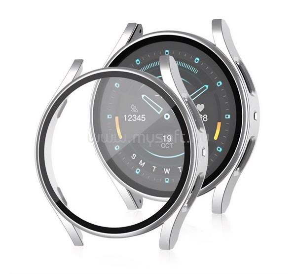 GIGAPACK Samsung Watch 7 eSIM 40mm / 7 40mm GIGAPACK Műanyag keret BUMPER, ütésállóság + kijelzővédő üveg, EZÜST