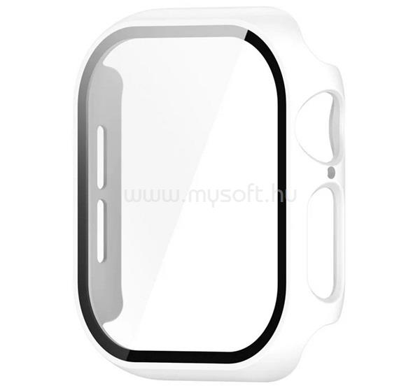 GIGAPACK Apple Watch Series 11 42mm / 10 42mm GIGAPACK Műanyag keret BUMPER, ütésállóság + kijelzővédő üveg, FEHÉR