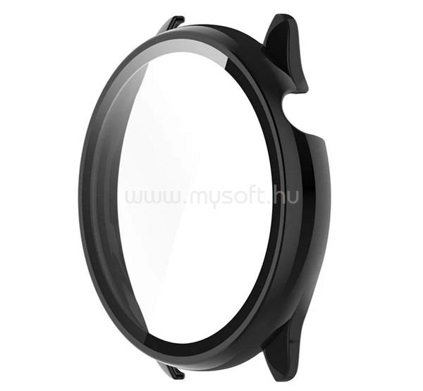 GIGAPACK Amazfit GTR Mini GIGAPACK Műanyag keret BUMPER, ütésállóság + kijelzővédő üveg, FEKETE