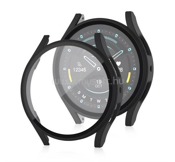 GIGAPACK Samsung Watch 7 eSIM 40mm / 7 40mm GIGAPACK Műanyag keret BUMPER, ütésállóság + kijelzővédő üveg, FEKETE