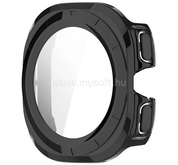 GIGAPACK Samsung Watch Ultra eSIM 47mm GIGAPACK Műanyag keret BUMPER, ütésállóság + kijelzővédő üveg, FEKETE