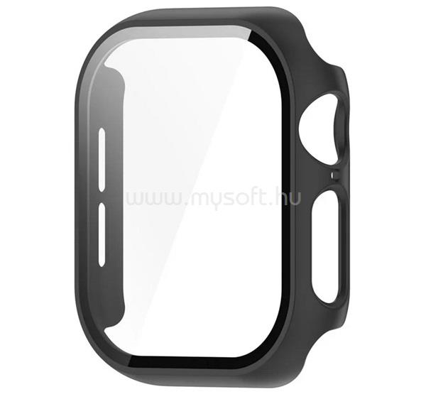 GIGAPACK Apple Watch Series 11 46mm / 10 46mm GIGAPACK Műanyag keret BUMPER, ütésállóság + kijelzővédő üveg, FEKETE