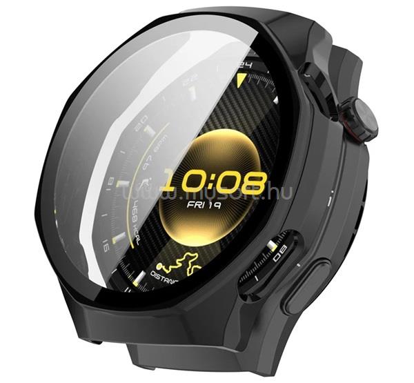 GIGAPACK Huawei Watch GT 6 Pro 46mm GIGAPACK Műanyag keret BUMPER, ütésállóság + kijelzővédő üveg, FEKETE