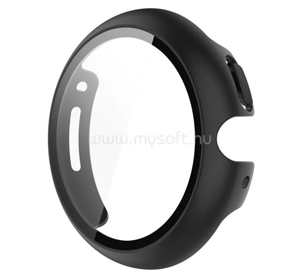 GIGAPACK Google Pixel Watch 4 45mm GIGAPACK Műanyag keret BUMPER, ütésállóság + kijelzővédő üveg, FEKETE