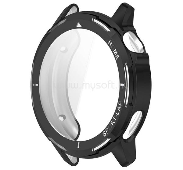 GIGAPACK Huawei Watch GT Runner 2 GIGAPACK Műanyag keret BUMPER, ütésállóság + kijelzővédő üveg, FEKETE