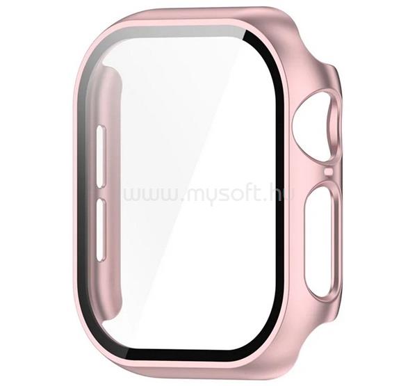 GIGAPACK Apple Watch Series 11 42mm / 10 42mm GIGAPACK Műanyag keret BUMPER, ütésállóság + kijelzővédő üveg, ROZÉARANY