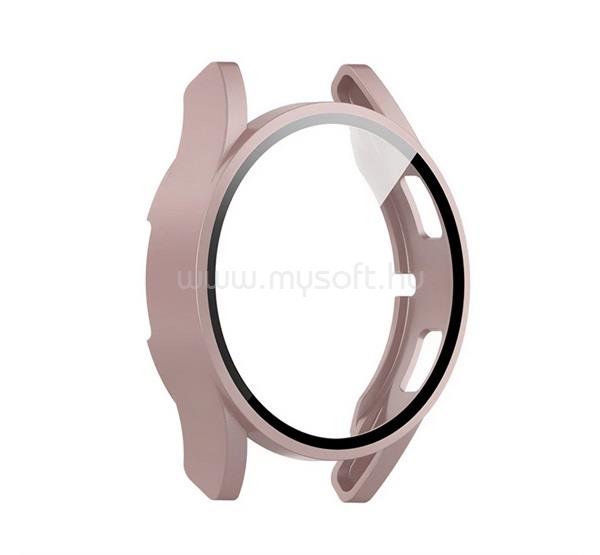 GIGAPACK Samsung Watch FE 40mm / 6 eSIM 40mm GIGAPACK Műanyag keret BUMPER, ütésállóság + kijelzővédő üveg, RÓZSASZÍN