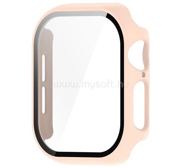 GIGAPACK Apple Watch Series 11 42mm / 10 42mm GIGAPACK Műanyag keret BUMPER, ütésállóság + kijelzővédő üveg, RÓZSASZÍN